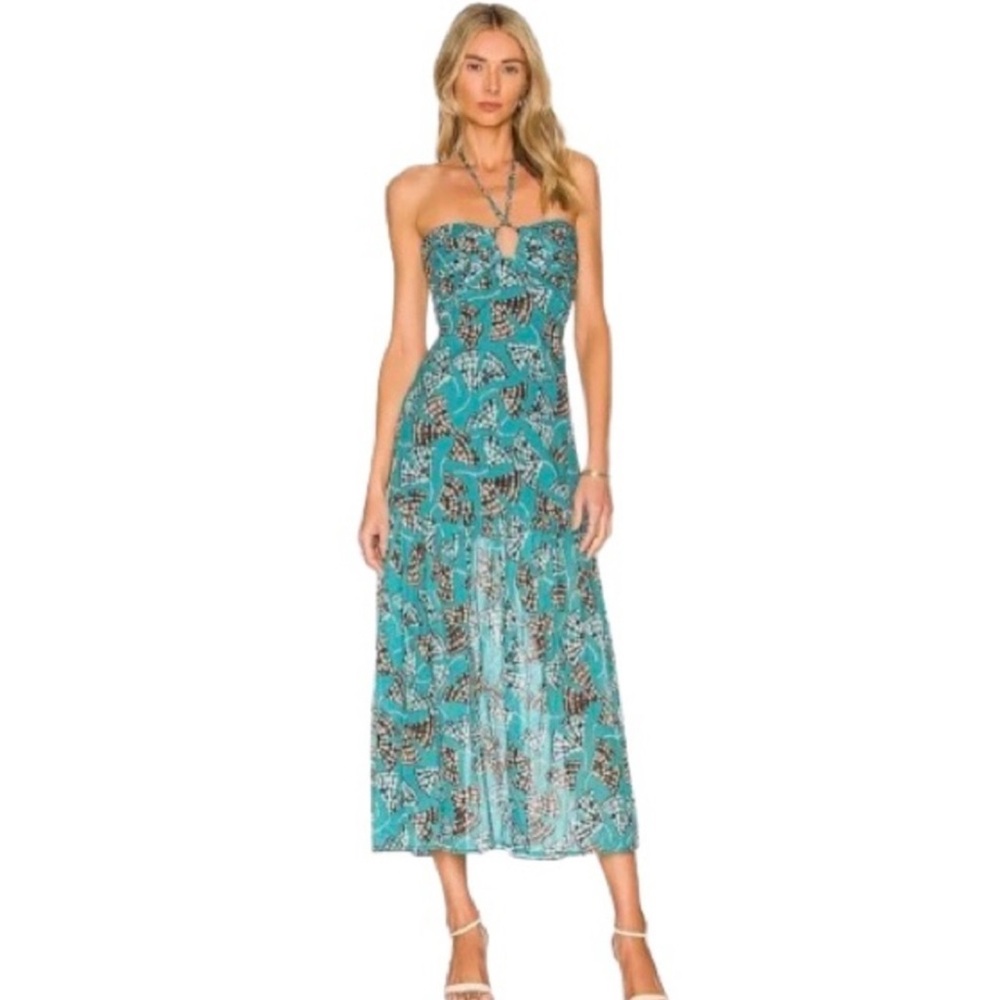 KARINA GRIMALDI Charlie Print Dress in Sky Tootsie (XS)
